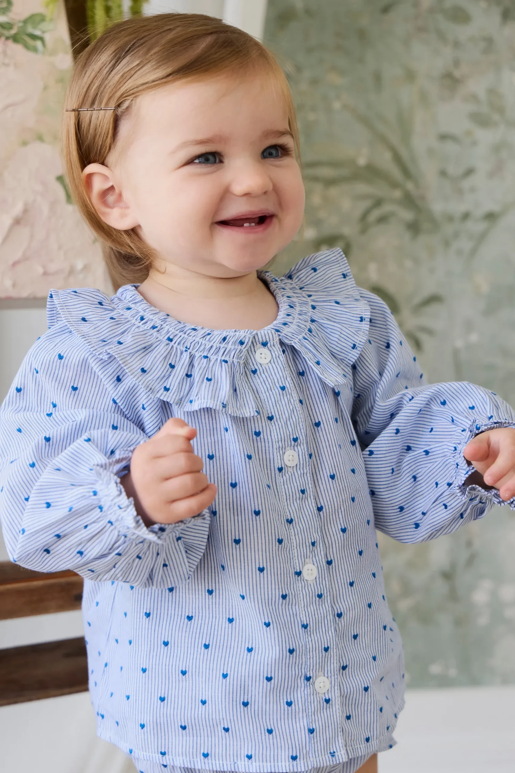 Organic Cotton Bellamy Blouse - Mon Amour Stripe Indigo