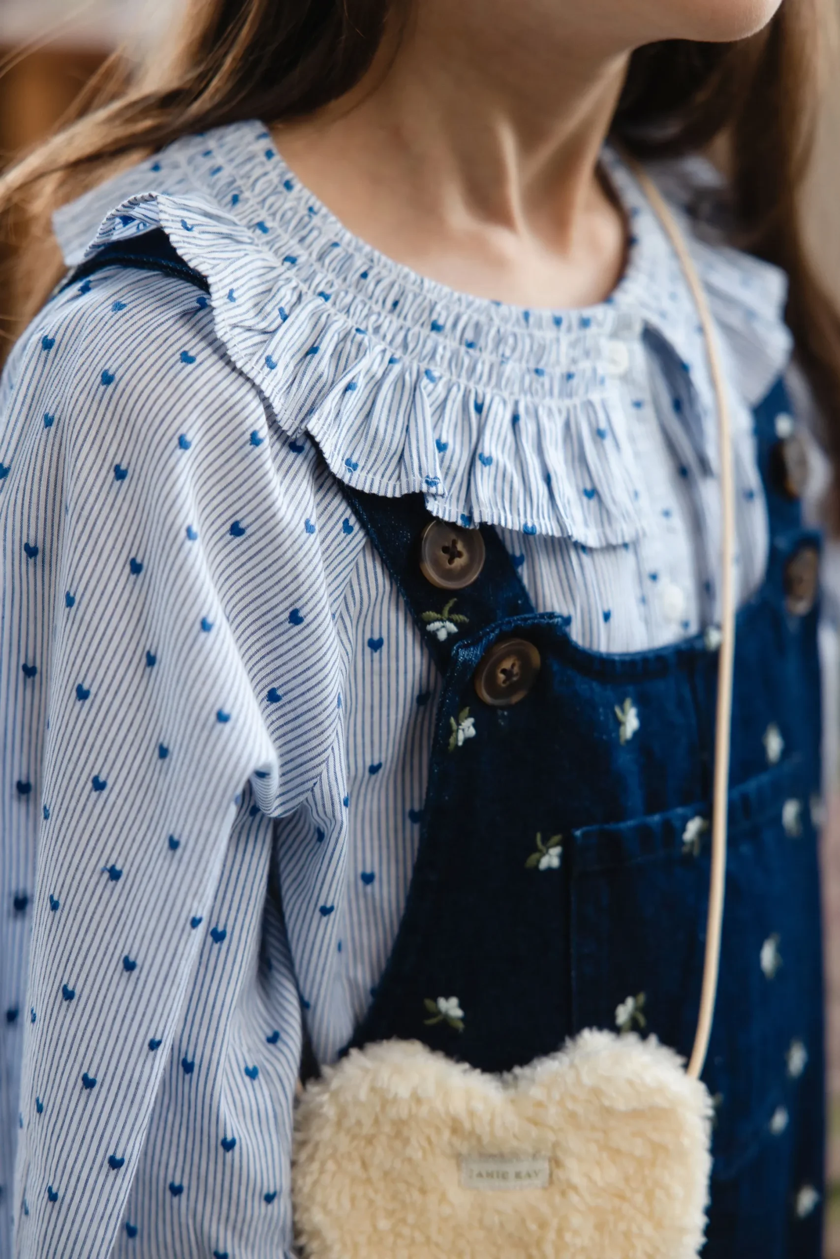 Organic Cotton Bellamy Blouse - Mon Amour Stripe Indigo