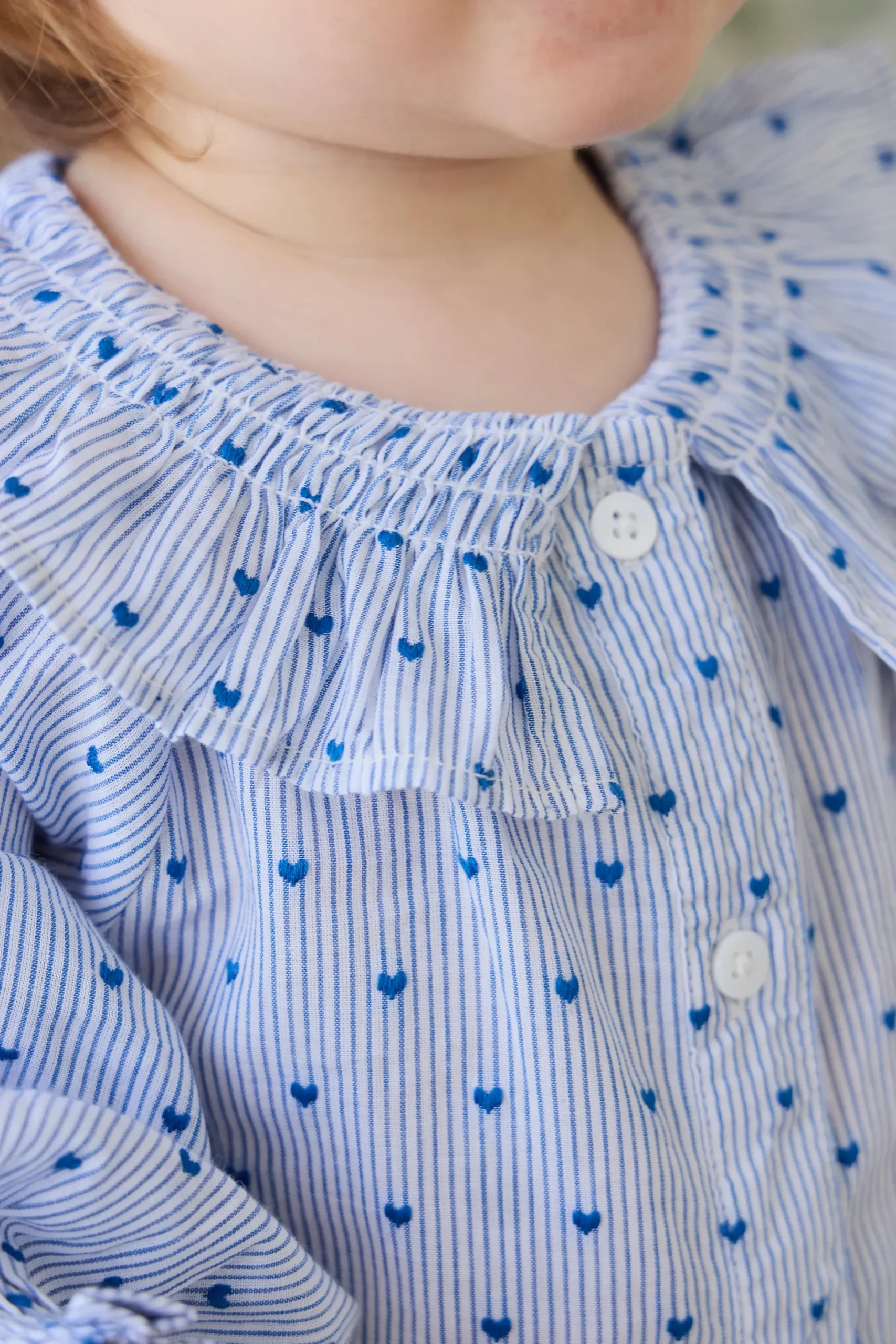 Organic Cotton Bellamy Blouse - Mon Amour Stripe Indigo