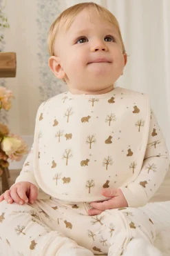 Organic Cotton Bib - Honey Bear Cloud