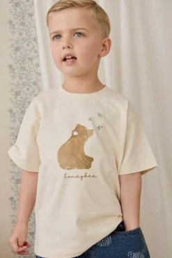 Organic Cotton Bjorn Tee - Cloud Honeybee Bear