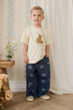 Organic Cotton Bjorn Tee - Cloud Honeybee Bear