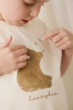 Organic Cotton Bjorn Tee - Cloud Honeybee Bear