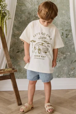 Organic Cotton Bjorn Tee - Parchment Safari Truck