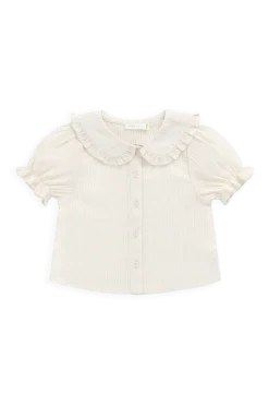 Organic Cotton Bowie Blouse-Parchment