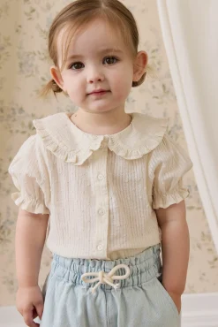 Organic Cotton Bowie Blouse-Parchment