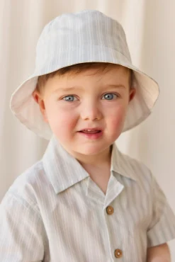Organic Cotton Bucket Hat - Variegated Stripe Shoreline