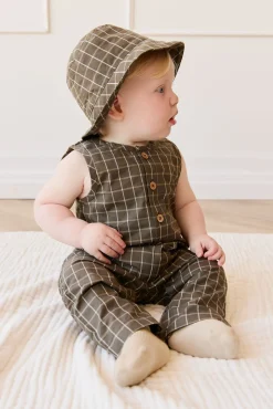 Organic Cotton Bucket Hat - Variegated Grid Tarmac
