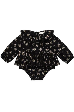 Organic Cotton Caroline Playsuit - Cassie Caviar