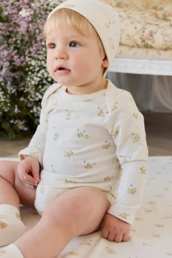 Organic Cotton Cassius Long Sleeve Bodysuit - Playful Honey