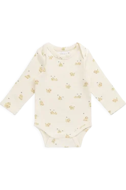 Organic Cotton Cassius Long Sleeve Bodysuit - Playful Honey