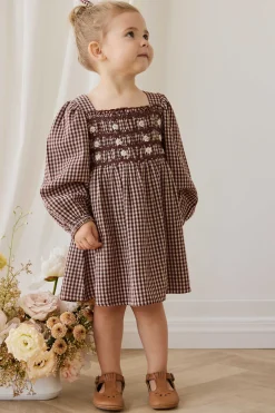Organic Cotton Cecile Dress - Cinnamon Gingham