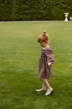 Organic Cotton Cecile Dress - Cinnamon Gingham