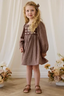 Organic Cotton Cecile Dress - Cinnamon Gingham