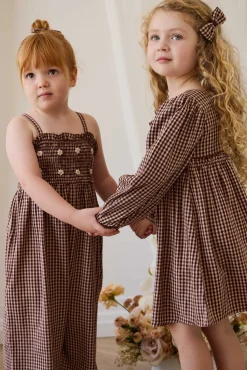 Organic Cotton Cecile Dress - Cinnamon Gingham