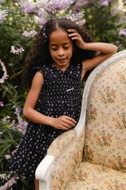 Organic Cotton Christabel Dress - Maisie Navy