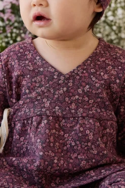 Organic Cotton Clemence Wrap Top - Fig Floral