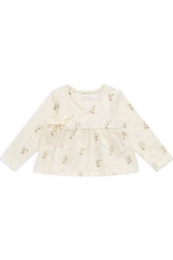 Organic Cotton Clemence Wrap Top - Josepha Egret Small