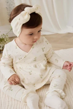 Organic Cotton Clemence Wrap Top - Josepha Egret Small