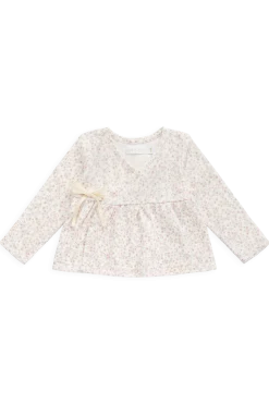 Organic Cotton Clemence Wrap Top - Posy Milk