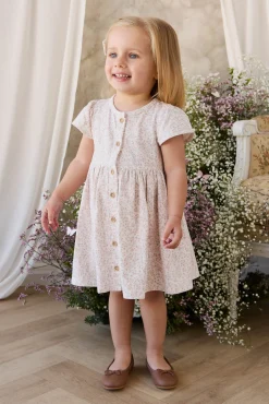 Organic Cotton Dahlia Dress - Posy Milk