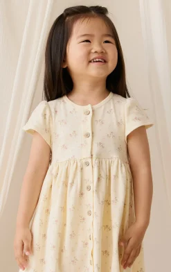 Organic Cotton Dahlia Dress - Thelma Parchment