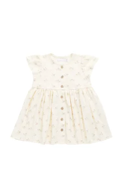 Organic Cotton Dahlia Dress - Thelma Parchment