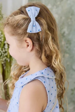Organic Cotton Desiree Bow - Mon Amour Stripe Indigo