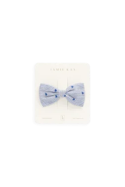 Organic Cotton Desiree Bow - Mon Amour Stripe Indigo