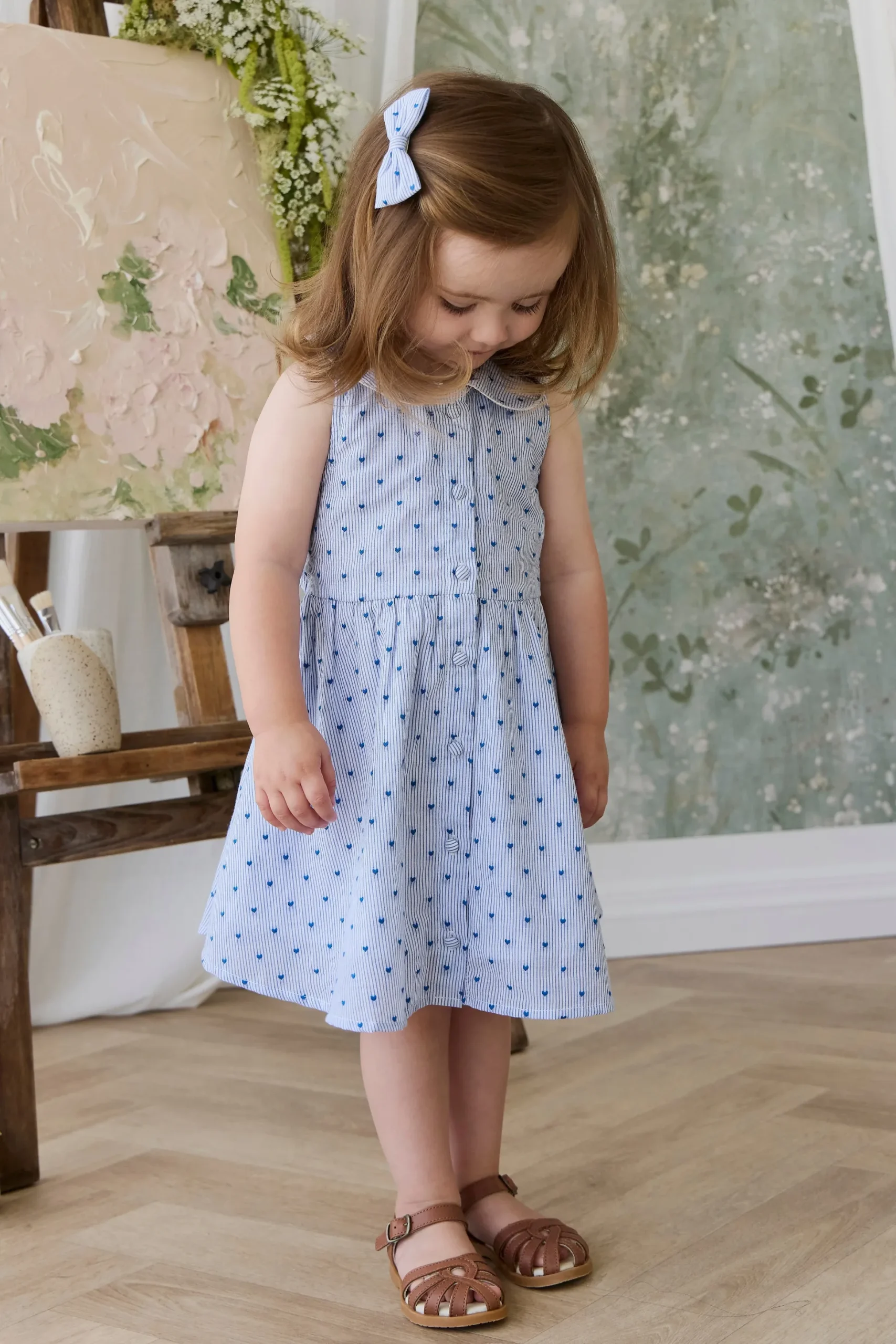 Organic Cotton Desiree Bow - Mon Amour Stripe Indigo