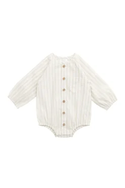 Organic Cotton Ellis Playsuit - Variegated Stripe Foam