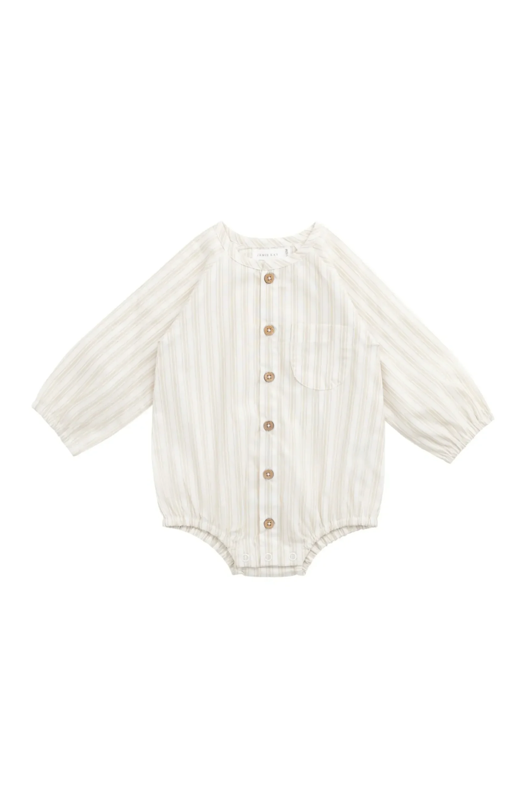 Organic Cotton Ellis Playsuit - Variegated Stripe Foam