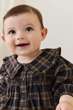 Organic Cotton Elowen Playsuit - Woodland Check