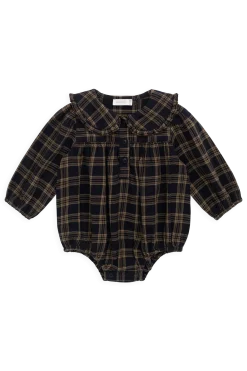 Organic Cotton Elowen Playsuit - Woodland Check