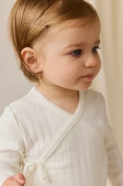 Organic Cotton Estelle Onepiece - Sweet Heart Pointelle Parchment