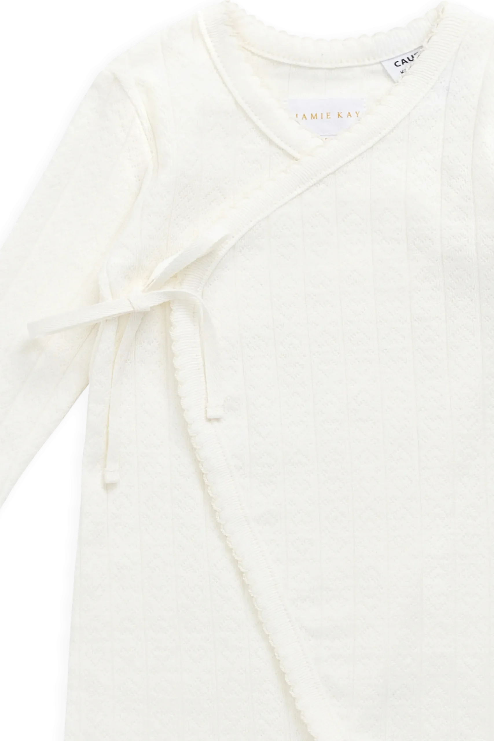 Organic Cotton Estelle Onepiece - Sweet Heart Pointelle Parchment