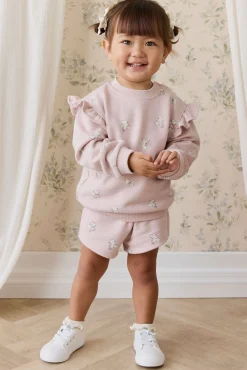 Organic Cotton Etta Short-Bow Kitties Mauve