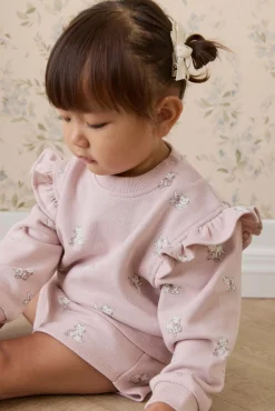 Organic Cotton Etta Short-Bow Kitties Mauve
