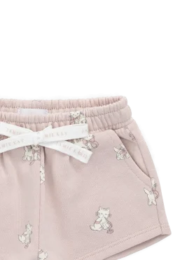 Organic Cotton Etta Short-Bow Kitties Mauve