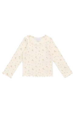 Organic Cotton Fine Rib Agathe Top - Dina Antique