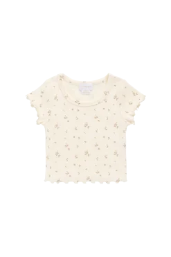 Organic Cotton Fine Rib Ines Top - Dina Antique