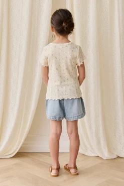 Organic Cotton Fine Rib Ines Top - Dina Antique