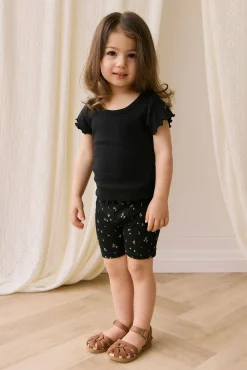 Organic Cotton Fine Rib Ines Top - Ebony