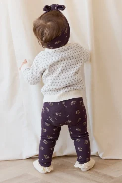 Organic Cotton Fine Rib Legging - Simone Huckleberry