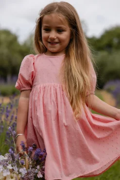 Organic Cotton Frannie Dress - Swiss Pink