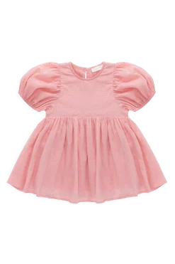 Organic Cotton Frannie Dress - Swiss Pink