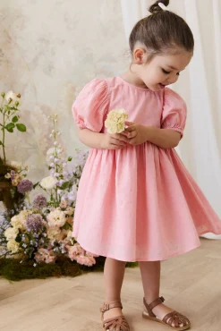 Organic Cotton Frannie Dress - Swiss Pink