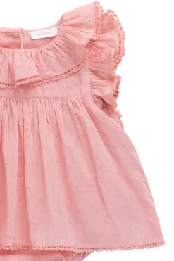 Organic Cotton Frannie Playsuit - Swiss Pink
