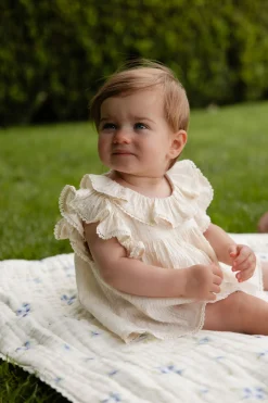 Organic Cotton Frannie Playsuit-Parchment