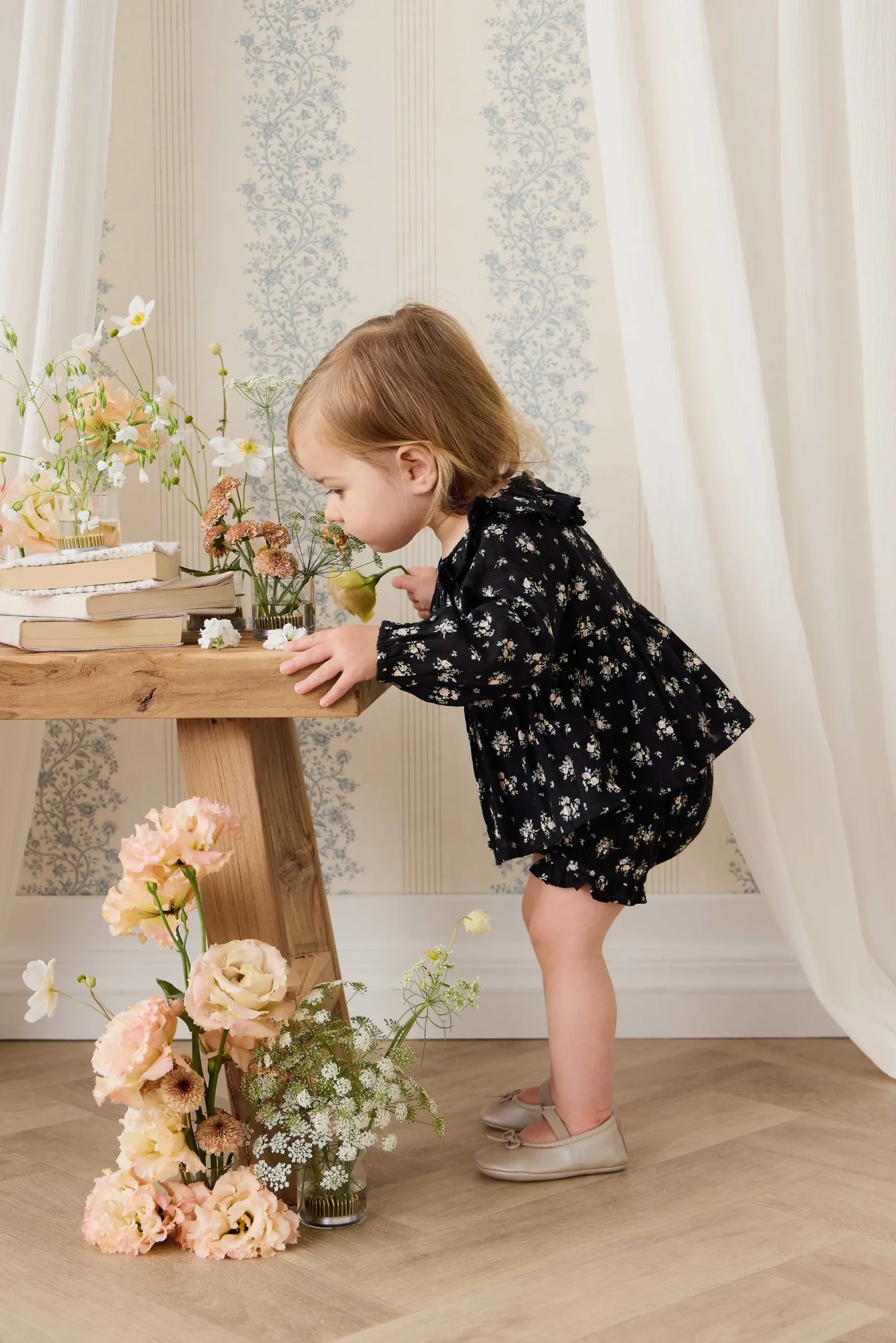 Organic Cotton Frill Bloomer - Cassie Caviar